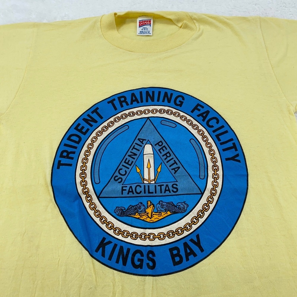 vintage 90s‎ TRIDENT TRAINING FACILITY KINGS BAY T-Shirt S naval submarines